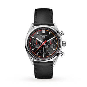 Tag Heuer Carrera Chronograph Black Dial Black Leather Strap Watch for Men - CBN201C.FC6542 Authentic Buy Shop Now