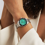 Tag Heuer Aquaracer Professional 300 Automatic Diamonds Green Dial Silver Steel Strap Watch for Women - WBP231K.BA0618 Authentic Buy Shop Now