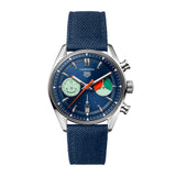 Tag Heuer Carrera Skipper Automatic Chronograph Blue Dial Blue Nylon Strap Watch for Men - CBS2213.FN6002 Authentic Buy Shop Now