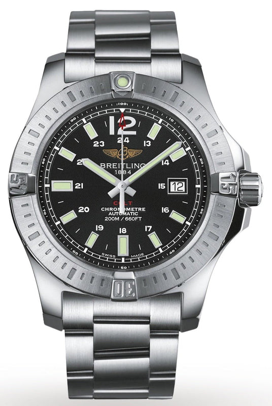 Breitling Colt Automatic 44mm Black Dial Stainless Steel Mens Watch - A1738811/BD44/173A Authentic Buy Shop Now