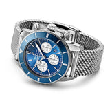 Breitling Superocean Heritage B01 Chronograph 44 Blue Dial Silver Mesh Bracelet Watch for Men - AB0162161C1A1 Authentic Buy Shop Now