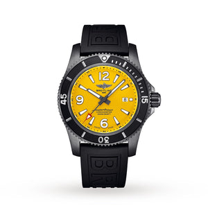 Breitling Superocean Automatic 46mm Yellow Dial Black Rubber Strap Watch for Men - M17368D71I1S1 Authentic Buy Shop Now