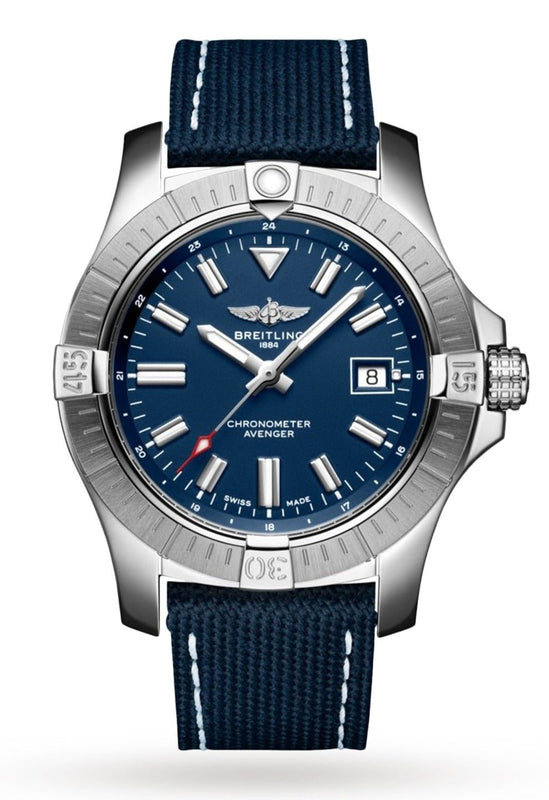 Breitling Avenger Automatic 43mm Blue Dial Blue Nylon Strap Watch for Men - A17318101C1X2 Authentic Buy Shop Now