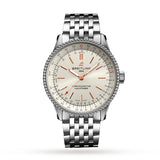 Breitling Navitimer Automatic 35 White Dial Silver Steel Strap Watch for Men - A17395F41G1A1 Authentic Buy Shop Now