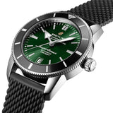Breitling Superocean Heritage B20 Automatic 42 Green Dial Black Mesh Bracelet Watch for Women - AB2010121L1S1 Authentic Buy Shop Now