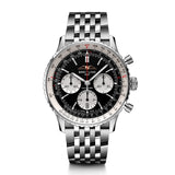 Breitling Navitimer B01 Chronograph 43 Black Dial Silver Steel Strap Watch for Men - AB0138211B1A1 Authentic Buy Shop Now