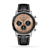 Breitling Navitimer B01 Chronograph 43 Brown Dial Black Leather Strap Watch for Men - AB0138241K1P1 Authentic Buy Shop Now