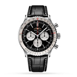 Breitling Navitimer B01 Chronograph 46 Black Dial Black Leather Strap Watch for Men - AB0137211B1P1 Authentic Buy Shop Now