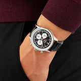 Breitling Navitimer B01 Chronograph 46 Black Dial Black Leather Strap Watch for Men - AB0137211B1P1 Authentic Buy Shop Now