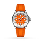 Breitling Superocean Automatic 36 Orange Dial Orange Rubber Strap Watch for Men - A17377211O1S1 Authentic Buy Shop Now