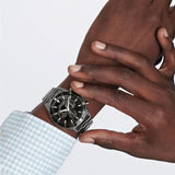 Movado Heritage Calendoplan Chronograph Black Dial Black Steel Strap Watch For Men - 3650125 Authentic Buy Shop Now