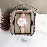 Fossil Jacqueline Three Hand Mother of Pearl Dial Pink Leather Strap Watch for Women - ES4671 Authentic Buy Shop Now