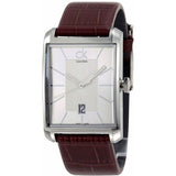 Calvin Klein Window Silver Dial Brown Leather Strap Watch for Men - K2M21126 Authentic Buy Shop Now