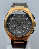 Maserati Triconic Chronograph Grey Dial Brown Leather Strap Watch For Men - R8871639003 Authentic Buy Shop Now