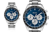 Hugo Boss Chronograph Blue Dial Silver Steel Strap Watch for Men - 1513630 Authentic Buy Shop Now