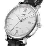 IWC Portofino Automatic White Dial Black Leather Strap Watch for Men - IW356501 Authentic Buy Shop Now