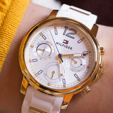Tommy Hilfiger Claudiia White Dial White Steel Strap Watch for Women - 1781745 Authentic Buy Shop Now