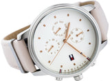 Tommy Hilfiger Blake Chronograph Silver Dial Pink Leather Strap Watch For Women - 1781906 Authentic Buy Shop Now