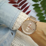 Tommy Hilfiger Jenna Quartz Rose Gold Dial Rose Gold Mesh Bracelet Watch For Women - 1781944 Authentic Buy Shop Now