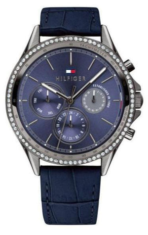 Tommy Hilfiger Ari Quartz Diamonds Blue Dial Blue Leather Strap Watch for Women - 1781979 Authentic Buy Shop Now