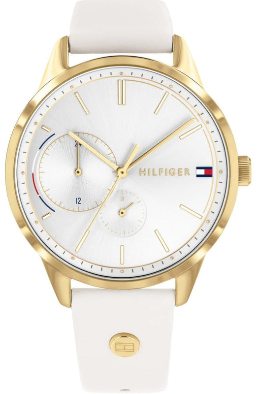 Tommy Hilfiger Brooklyn Quartz White Dial White Leather Strap Watch for Women - 1782018 Authentic Buy Shop Now