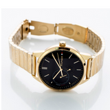 Tommy Hilfiger Brooke Black Dial Gold Steel Strap Watch for Women - 1782019 Authentic Buy Shop Now