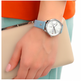 Tommy Hilfiger Brooke Silver Dial Blue Leather Strap Watch for Women - 1782023 Authentic Buy Shop Now