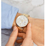 Tommy Hilfiger Jenna Quartz White Dial Gold Steel Strap Watch for Women - 1782069 Authentic Buy Shop Now