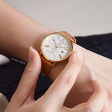 Tommy Hilfiger Jenna Quartz White Dial Brown Leather Strap Watch for Women - 1782073 Authentic Buy Shop Now