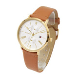 Tommy Hilfiger Jenna Quartz White Dial Brown Leather Strap Watch for Women - 1782073 Authentic Buy Shop Now