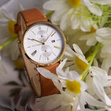 Tommy Hilfiger Jenna Quartz White Dial Brown Leather Strap Watch for Women - 1782073 Authentic Buy Shop Now