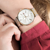 Tommy Hilfiger Jenna Quartz White Dial Two Tone Mesh Bracelet Watch for Women - 1782074 Authentic Buy Shop Now