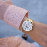 Tommy Hilfiger Harper Chronograph White Dial Gold Steel Strap Watch For Women - 1782223 Authentic Buy Shop Now