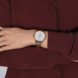 Tommy Hilfiger Harper Chronograph White Dial Gold Steel Strap Watch For Women - 1782223 Authentic Buy Shop Now