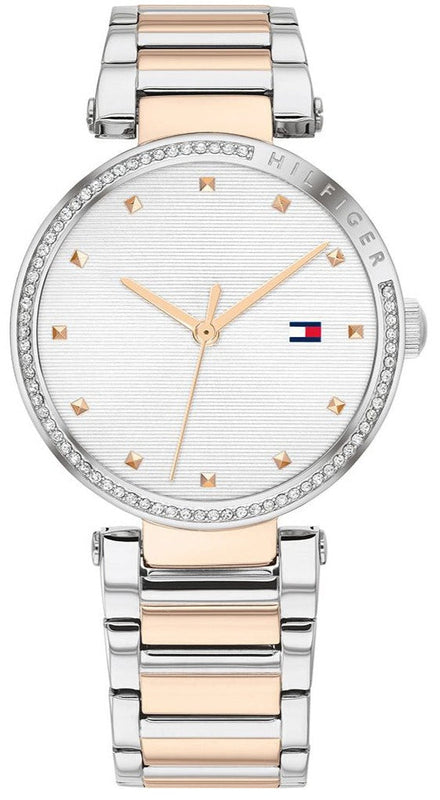 Tommy Hilfiger Lynn Quartz White Dial Two Tone Steel Strap Watch For Women - 1782236 Authentic Buy Shop Now