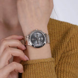 Tommy Hilfiger Eve Chronograph Quartz Grey Dial Rose Gold Steel Strap Watch For Women - 1782277 Authentic Buy Shop Now
