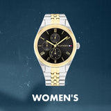 Tommy Hilfiger Monica Chronograph Black Dial Two Tone Steel Strap Watch For Women - 1782591 Authentic Buy Shop Now