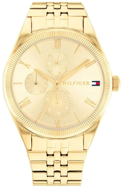 Tommy Hilfiger Monica Quartz Gold Dial Gold Steel Strap Watch For Women - 1782592 Authentic Buy Shop Now