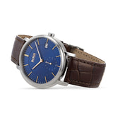 Hugo Boss Corporal Blue Dial Brown Leather Strap Watch for Men - 151363 Authentic Buy Shop Now
