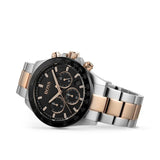 Hugo Boss Here Chronograph Black Dial Two Tone Steel Strap Watch for Men - 1513757 Authentic Buy Shop Now