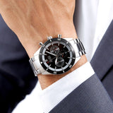 Hugo Boss Santiago Black Dial Silver Steel Strap Watch for Men - 1513862 Authentic Buy Shop Now