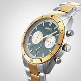 Hugo Boss Santiago Green Dial Two Tone Steel Strap Watch for Men - 1513872 Authentic Buy Shop Now