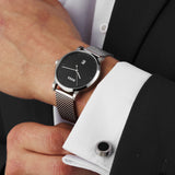 Hugo Boss Jackson Quartz Black Dial Silver Mesh Bracelet Watch For Men - 1513514 Authentic Buy Shop Now