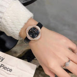 Swarovski Crystal Flower Black Dial Black Leather Strap Watch for Women - 5552421 Authentic Buy Shop Now