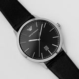 Emporio Armani Ruggero Black Dial Black Leather Strap Watch for Men - AR11193 Authentic Buy Shop Now