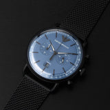 Emporio Armani Aviator Chronograph Blue Dial Black Mesh Bracelet Watch For Men - AR11201 Authentic Buy Shop Now