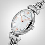 Emporio Armani Donna Mother of Pearl Dial Silver Steel Strap Watch For Women - AR11204 Authentic Buy Shop Now