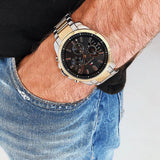 Tommy Hilfiger Decker Chronograph Black Dial Two Tone Steel Strap Watch for Men - 1791559 Authentic Buy Shop Now