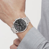 Tommy Hilfiger Kane Black Dial Silver Mesh Bracelet Watch for Men - 1710402 Authentic Buy Shop Now