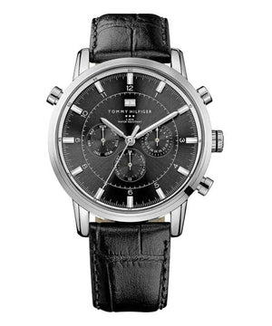 Tommy Hilfiger Harrison Chronograph Black Dial Black Leather Strap Watch for Men - 1790875 Authentic Buy Shop Now